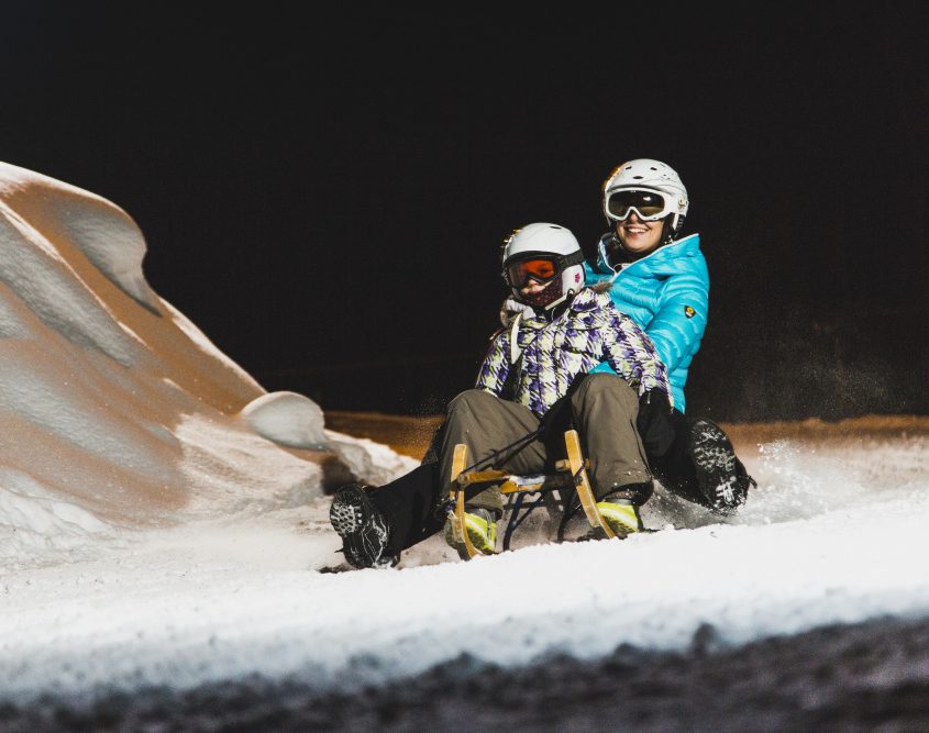 Night sledding Golm