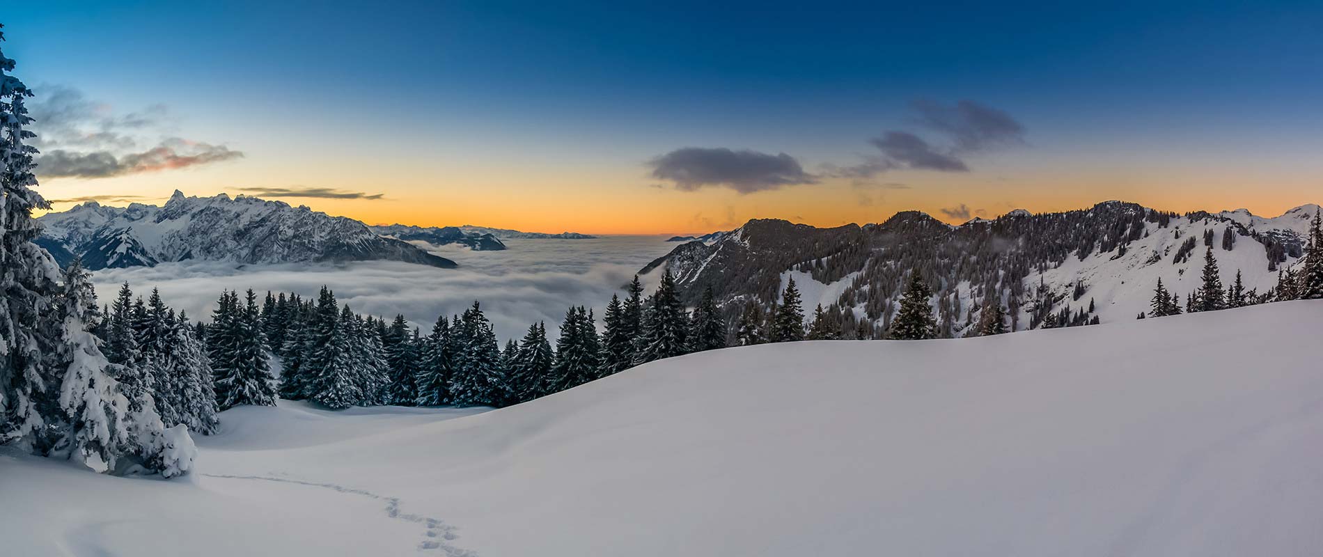 Hiking in winter